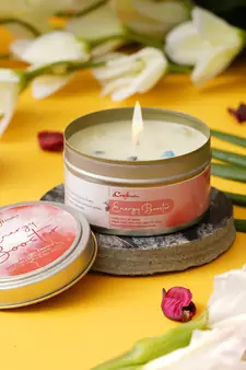 eCraftIndia Energy Booster Hand Poured Soya Wax Candle (100 Gm burn time up to 24 hrs)