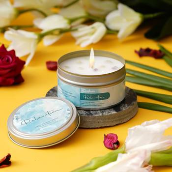 eCraftIndia Relaxation Hand Poured Soya Wax Candle (100 Gm burn time up to 24 hrs) 2