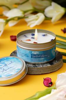 eCraftIndia Spiritual Aura Hand Poured Soya Wax Candle (100 Gm burn time up to 24 hrs)