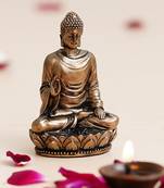 Elegant Bronze-Finish Resin Buddha Figurine