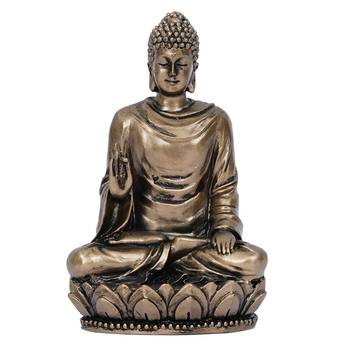 Elegant Bronze-Finish Resin Buddha Figurine 3