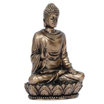 Elegant Bronze-Finish Resin Buddha Figurine 5