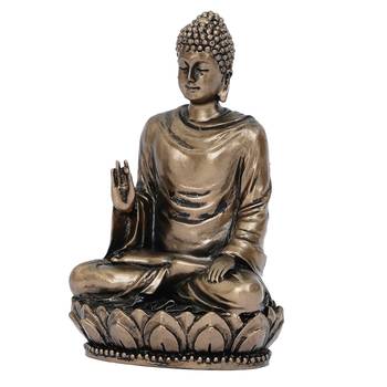 Elegant Bronze-Finish Resin Buddha Figurine 6