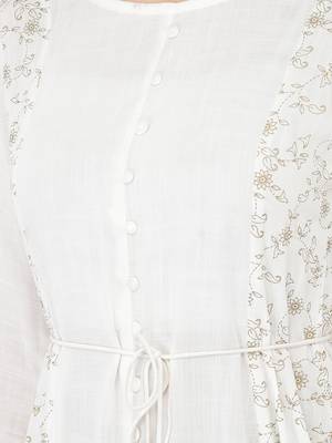 Span White Printed A-line Kurta 5