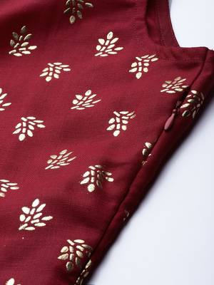 EthnoVogue Made To Measure Magenta Foil Print Patterned Kurti 3
