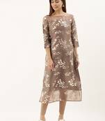 EthnoVogue Made To Measure Beige Sheer Neck Organza Kurti