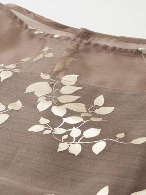 EthnoVogue Made To Measure Beige Sheer Neck Organza Kurti 5