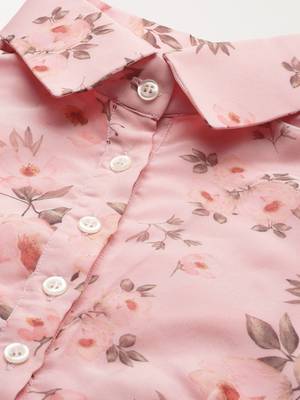 EthnoVogue Made To Measure Pink Digital Printed Organza Kurti 4