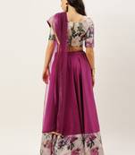 EthnoVogue Made To Measure Purple Printed Lehenga Set