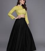 EthnoVogue Made To Measure Green N Black Lehenga Set