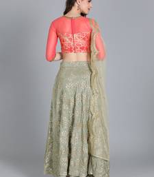 EthnoVogue Made To Measure Red N Grey Embroidered Skirt Set
