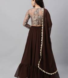 EthnoVogue Made To Measure Grey Embroidered Net Lehenga Set