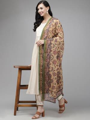 Indo Era Off White Straight Kurta Palazzo With Dupatta Set 4