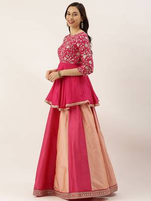 EthnoVogue Made To Measure Multicolored Embroidered Peplum Choli Lehenga Set 2