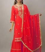 Women's Kurta With sharer with chiffon dupatta 