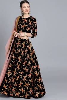 EthnoVogue Made To Measure Black Lehenga Set