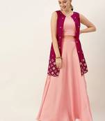 EthnoVogue Made To Measure Pink Embroidered Indowestern Set