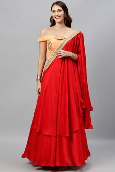 EthnoVogue Made To Measure Cape Style Lehenga Set