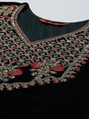 Indo Era Green Embroidered Straight Kurta Palazzo With Dupatta Set 5