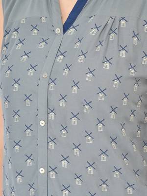 Span Grey Printed A-line Kurta 5