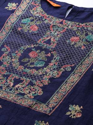 Indo Era Teal Foil Printed Straight Kurta Palazzo With Dupatta Set 5