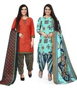 Multicolor floral print blended cotton salwar