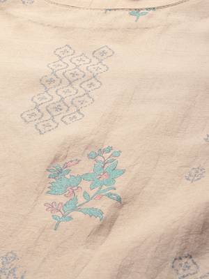 Indo Era Beige Foil Printed Straight Kurta Palazzo With Dupatta Set 5