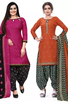 Multicolor floral print blended cotton salwar