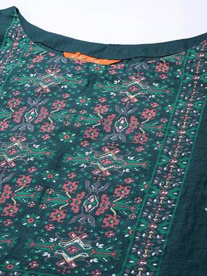Indo Era Teal Foil Printed Straight Kurta With Palazzo Set 5