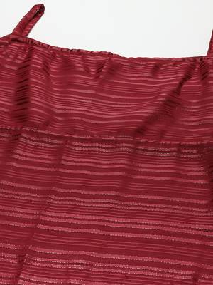 Indo Era Maroon Straight Kurta Trouser With Dupatta Set 5