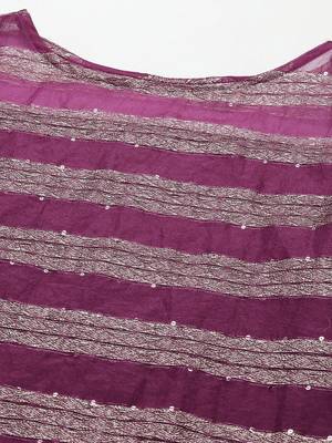 Indo Era Purple Straight Kurta Palazzo With Dupatta Set 5