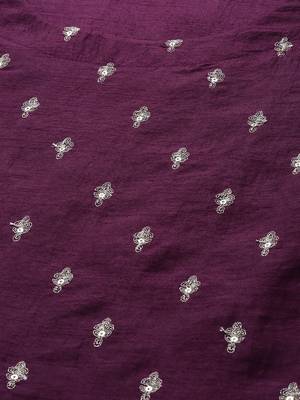 Indo Era Wine Embroidered Straight Kurta With Sharara Set 5