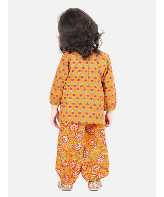 BownBee Cotton Top Harem Set for Girls- Orange 2