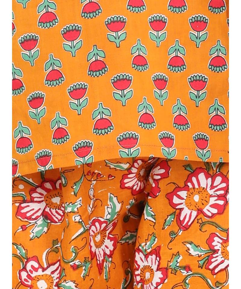 BownBee Cotton Top Harem Set for Girls- Orange