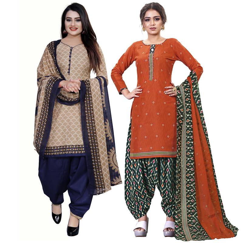 Multicolor floral print blended cotton salwar