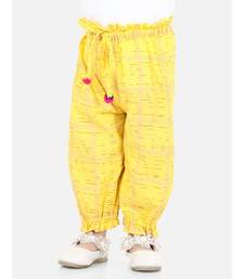 BownBee Printed Harem Set of 2 for Girls- Yellow