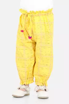 BownBee Printed Harem Set of 2 for Girls- Yellow