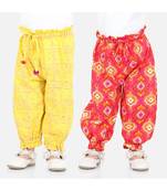 BownBee Printed Harem Set of 2 for Girls- Yellow