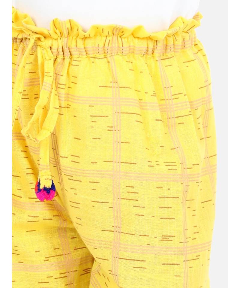 BownBee Printed Harem Set of 2 for Girls- Yellow