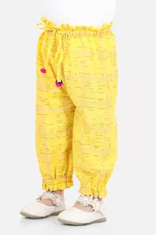 BownBee Printed Harem Set of 2 for Girls- Yellow
