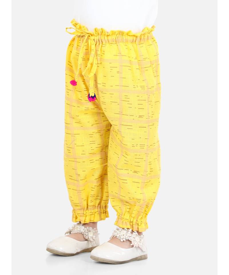 BownBee Printed Harem Set of 2 for Girls- Yellow