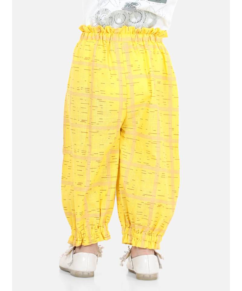 BownBee Printed Harem Set of 2 for Girls- Yellow