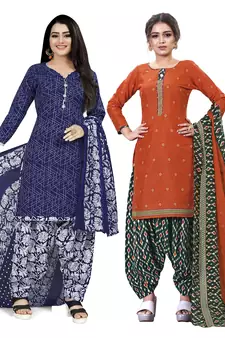 Multicolor floral print blended cotton salwar