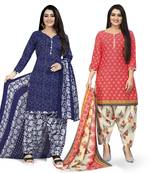 Multicolor floral print blended cotton salwar