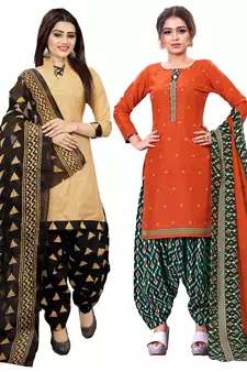 Multicolor floral print blended cotton salwar