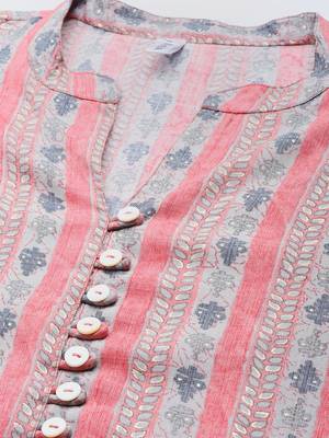 Peach printed viscose rayon cotton-tops 4