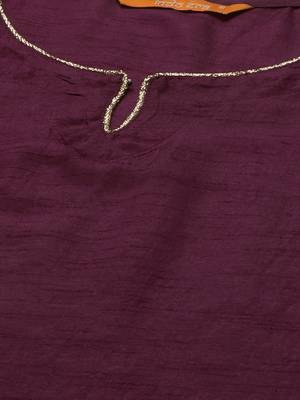 Indo Era Wine Solid Straight Kurta Palazzo with Dupatta Sets 5