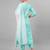 Indo Era Blue Embroidered Straight Kurta Palazzo With Dupatta Set