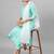 Indo Era Blue Embroidered Straight Kurta Palazzo With Dupatta Set