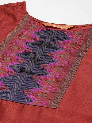 Indo Era Orange Solid Straight Kurta Palazzo With Dupatta Set 5